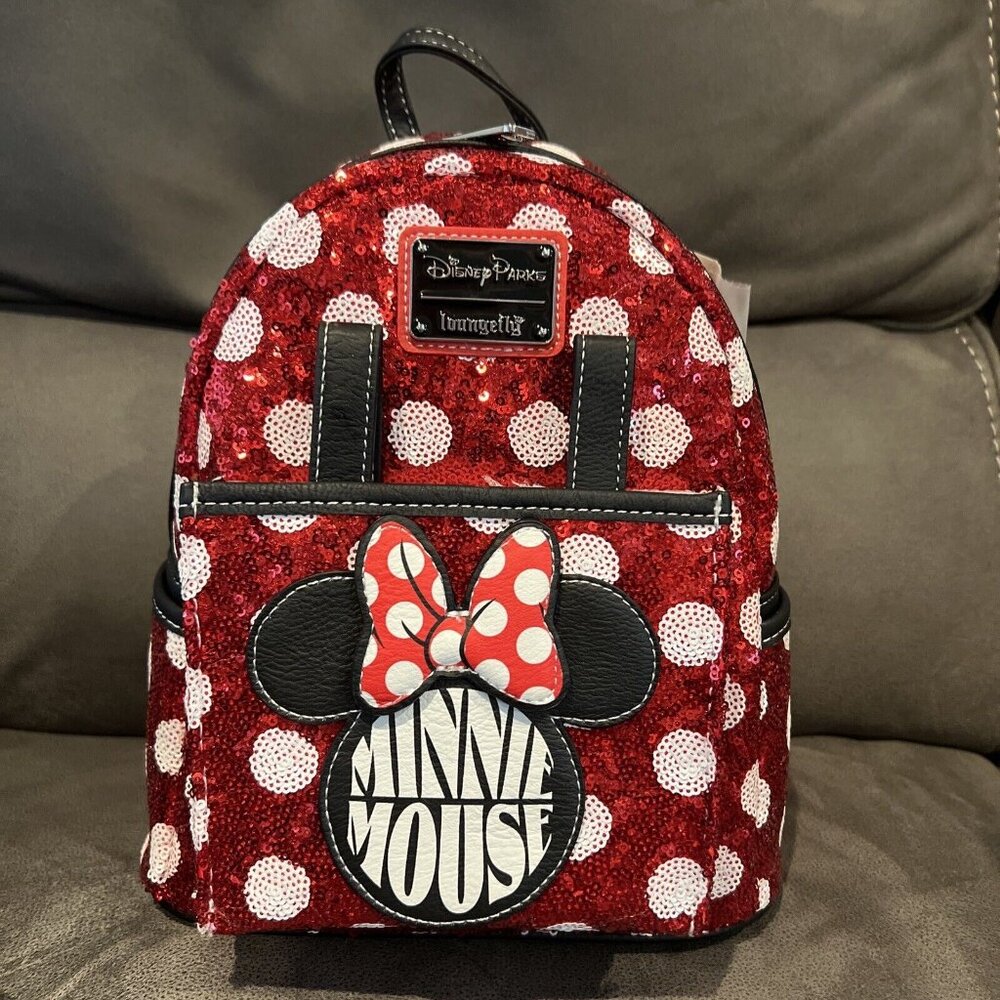 Minnie Mouse Sequin Polka Dot Loungefly Mini Backpack